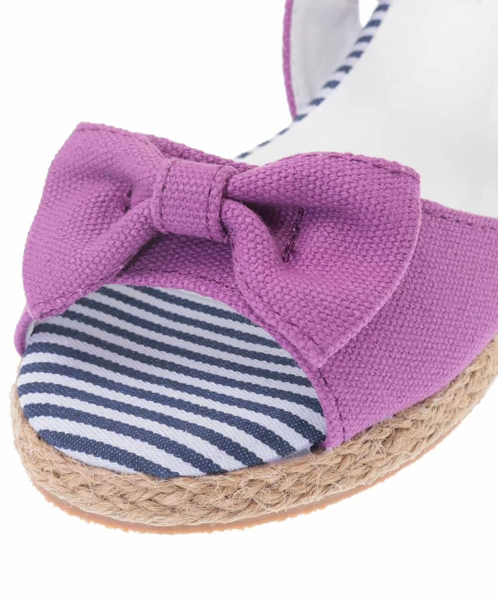 KG6GJ21029 a.v.v KIDS(アー・ヴェ・ヴェ) [KIDS]リボンジュートウェッジサンダル[WEB限定サイズ] パープル