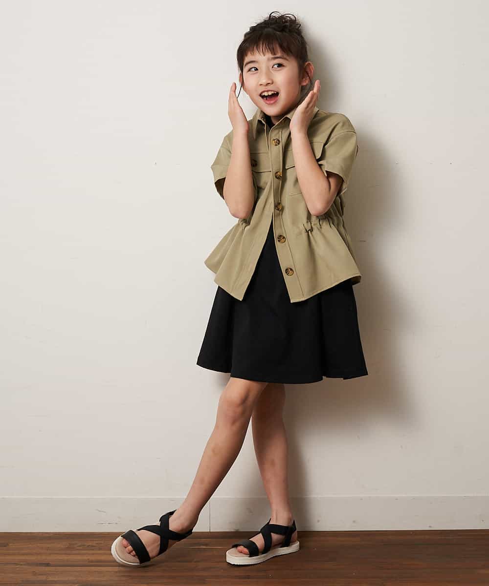 KG6GJ31034 a.v.v KIDS(アー・ヴェ・ヴェ) [KIDS]クロスゴムフラットサンダル[WEB限定サイズ] ブラック