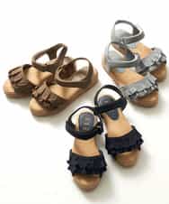KG6GM14029 a.v.v KIDS(アー・ヴェ・ヴェ) [KIDS]フリルウェッジサンダル[WEB限定サイズ] ネイビー