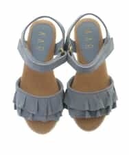 KG6GM14029 a.v.v KIDS(アー・ヴェ・ヴェ) [KIDS]フリルウェッジサンダル[WEB限定サイズ] ブルー