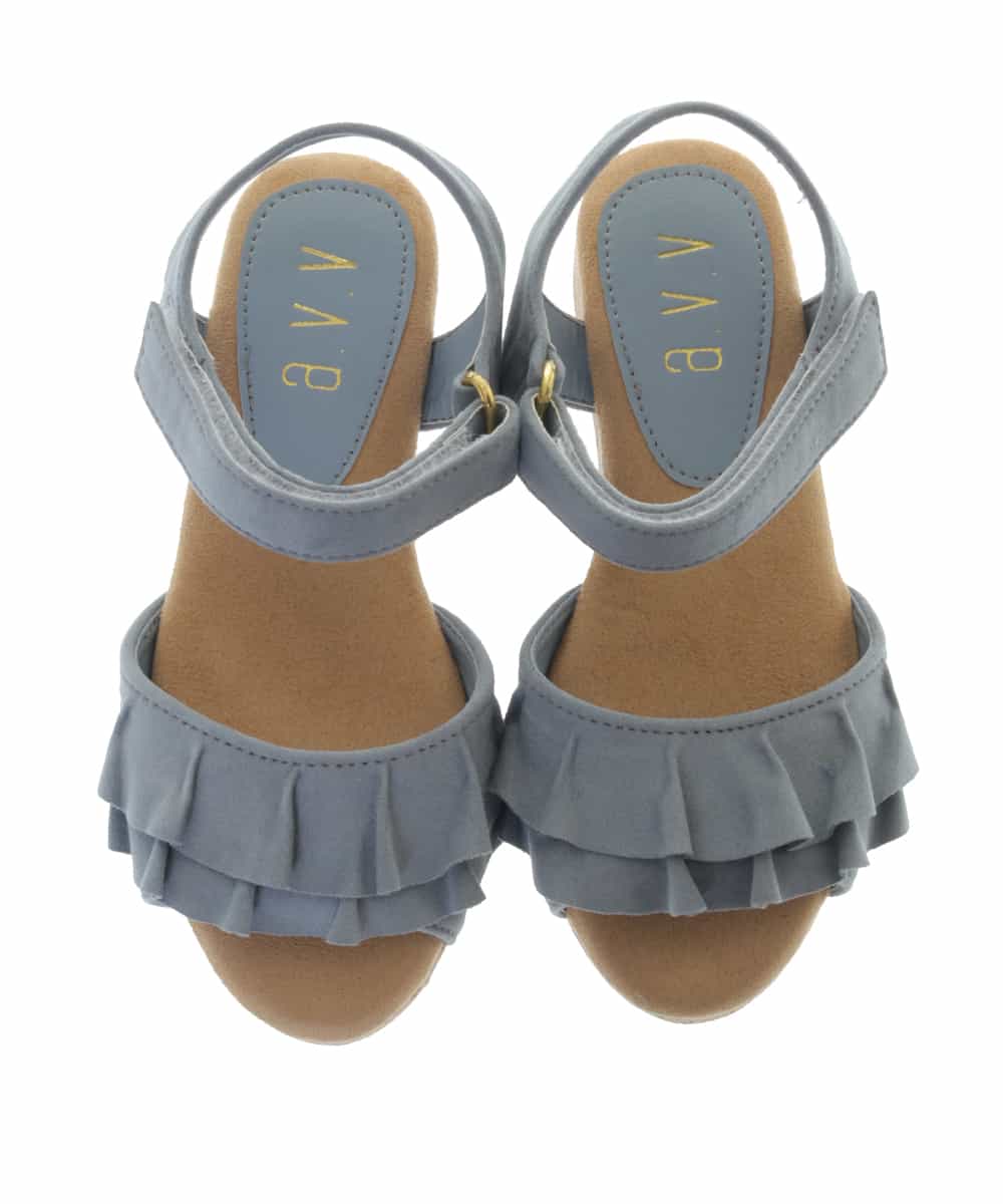 KG6GM14029 a.v.v KIDS(アー・ヴェ・ヴェ) [KIDS]フリルウェッジサンダル[WEB限定サイズ] ブルー