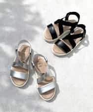KG6GM31034 a.v.v KIDS(アー・ヴェ・ヴェ) [KIDS]クロスゴムフラットサンダル[WEB限定サイズ] シルバー