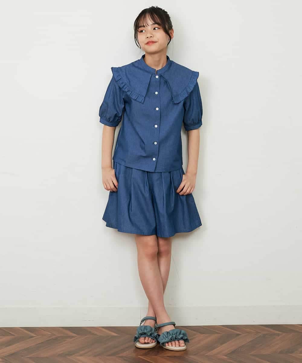 KG6GP20029 a.v.v KIDS(アー・ヴェ・ヴェ) [KIDS]【残りわずか】フリルフラットサンダル ネイビー