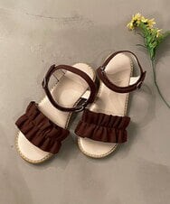 KG6GP20029 a.v.v KIDS(アー・ヴェ・ヴェ) [KIDS]【残りわずか】フリルフラットサンダル ブラウン