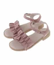 KG6GP20029 a.v.v KIDS(アー・ヴェ・ヴェ) [KIDS]【残りわずか】フリルフラットサンダル ピンク