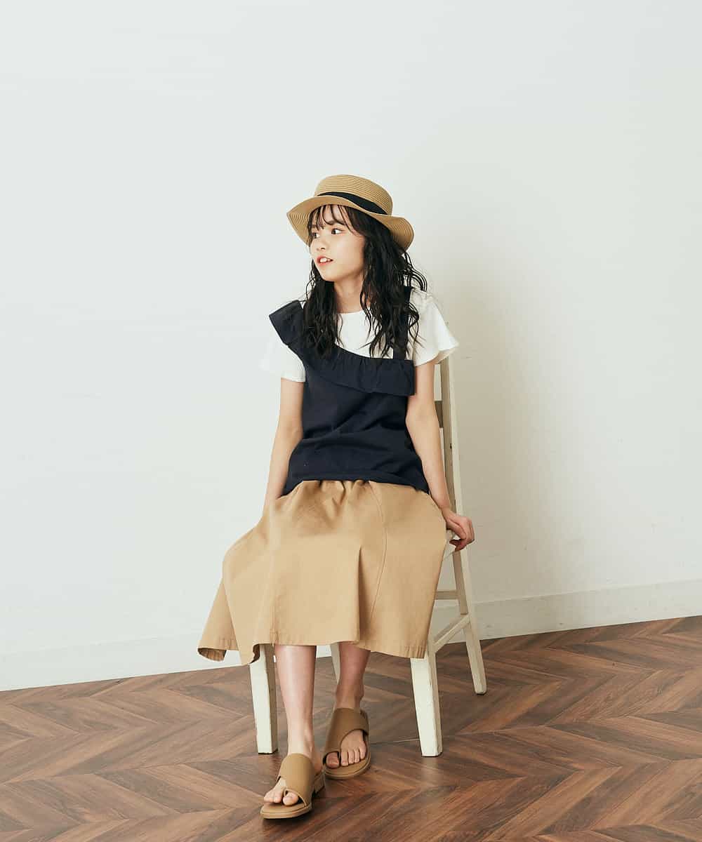 KG6GP21034 a.v.v KIDS(アー・ヴェ・ヴェ) [KIDS]【ママとお揃い】トングサンダル ベージュ