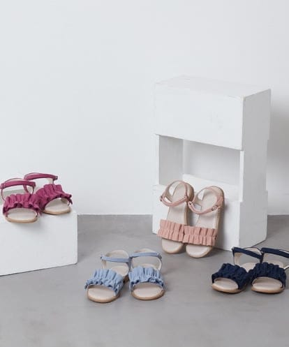 KG6GS21039  [KIDS]フリルフラットサンダル[WEB限定サイズ]