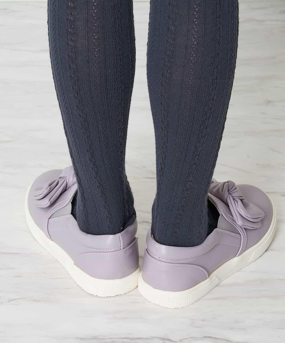 KG6KM03034 a.v.v KIDS(アー・ヴェ・ヴェ) [KIDS]リボンスニーカー[WEB限定サイズ] ラベンダー