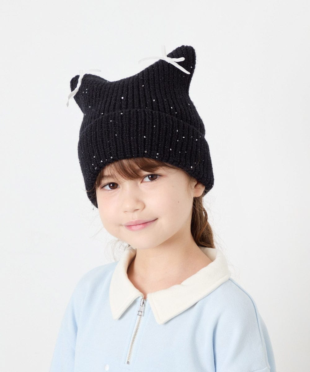 KG7AG30021 a.v.v KIDS(アー・ヴェ・ヴェ) 【洗える】ﾈｺﾐﾐﾜｯﾁﾎﾞｳ ブラック