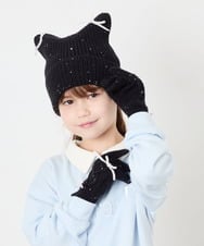 KG7AG30021 a.v.v KIDS(アー・ヴェ・ヴェ) 【洗える】ﾈｺﾐﾐﾜｯﾁﾎﾞｳ ブラック
