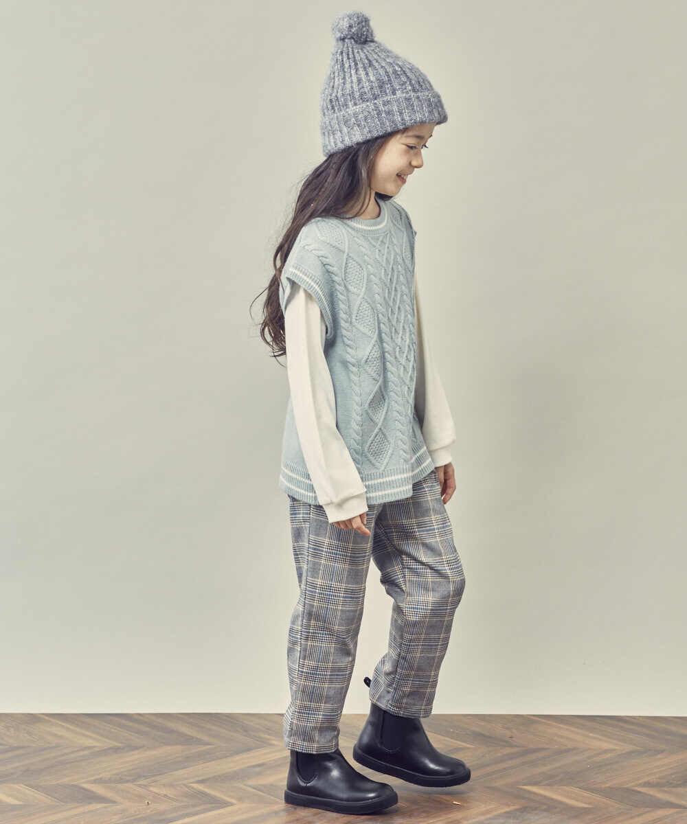 KG7AS20024 a.v.v KIDS(アー・ヴェ・ヴェ) [KIDS]ポンポン付きニットワッチ グレー