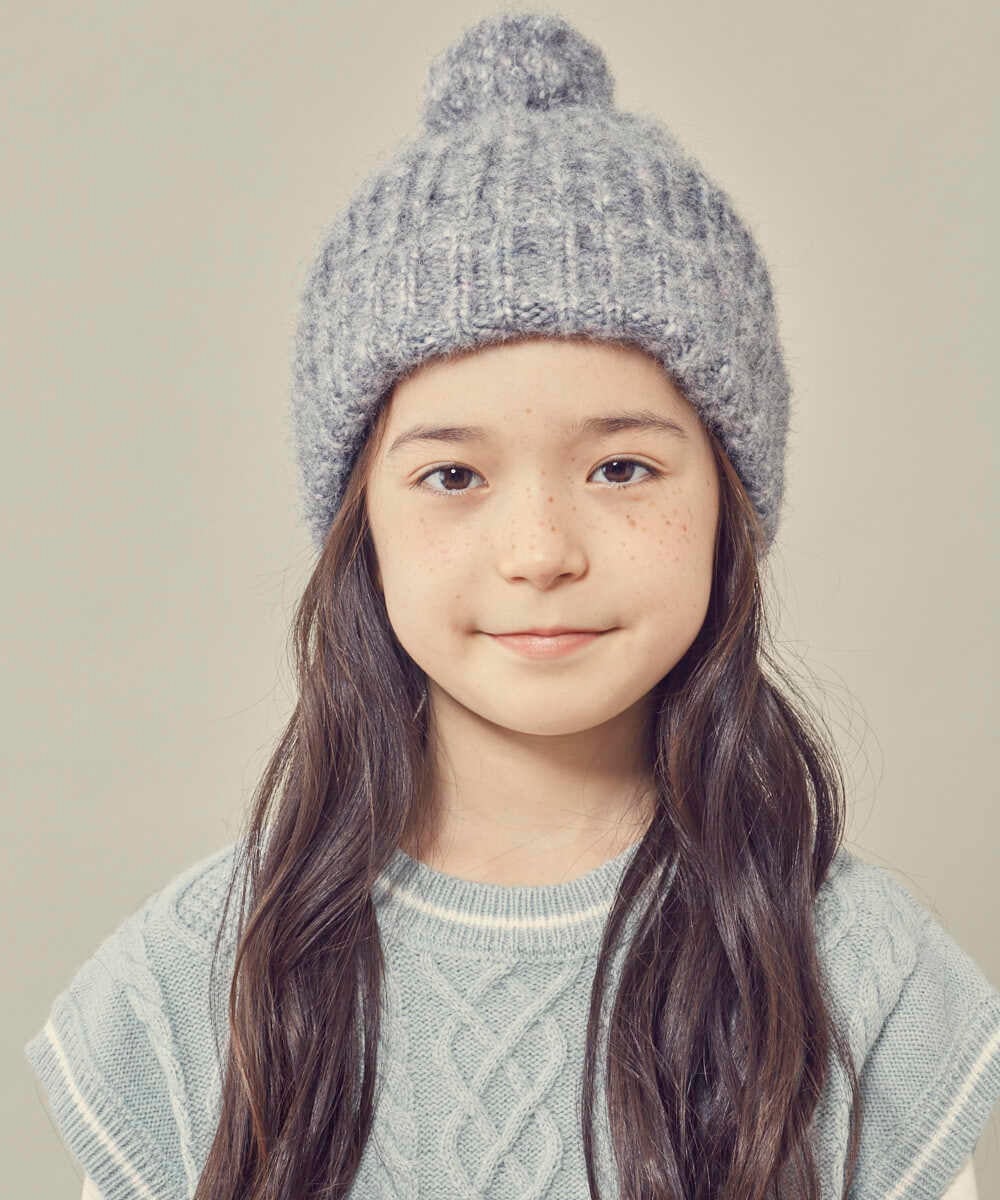 KG7AS20024 a.v.v KIDS(アー・ヴェ・ヴェ) [KIDS]ポンポン付きニットワッチ グレー