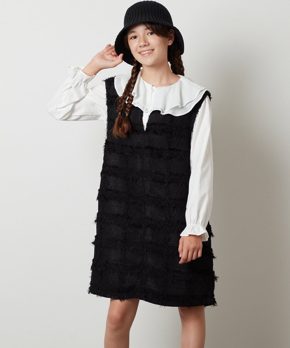 KG7AV10029 a.v.v KIDS(アー・ヴェ・ヴェ) [KIDS]リブニットバケットハット ブラック