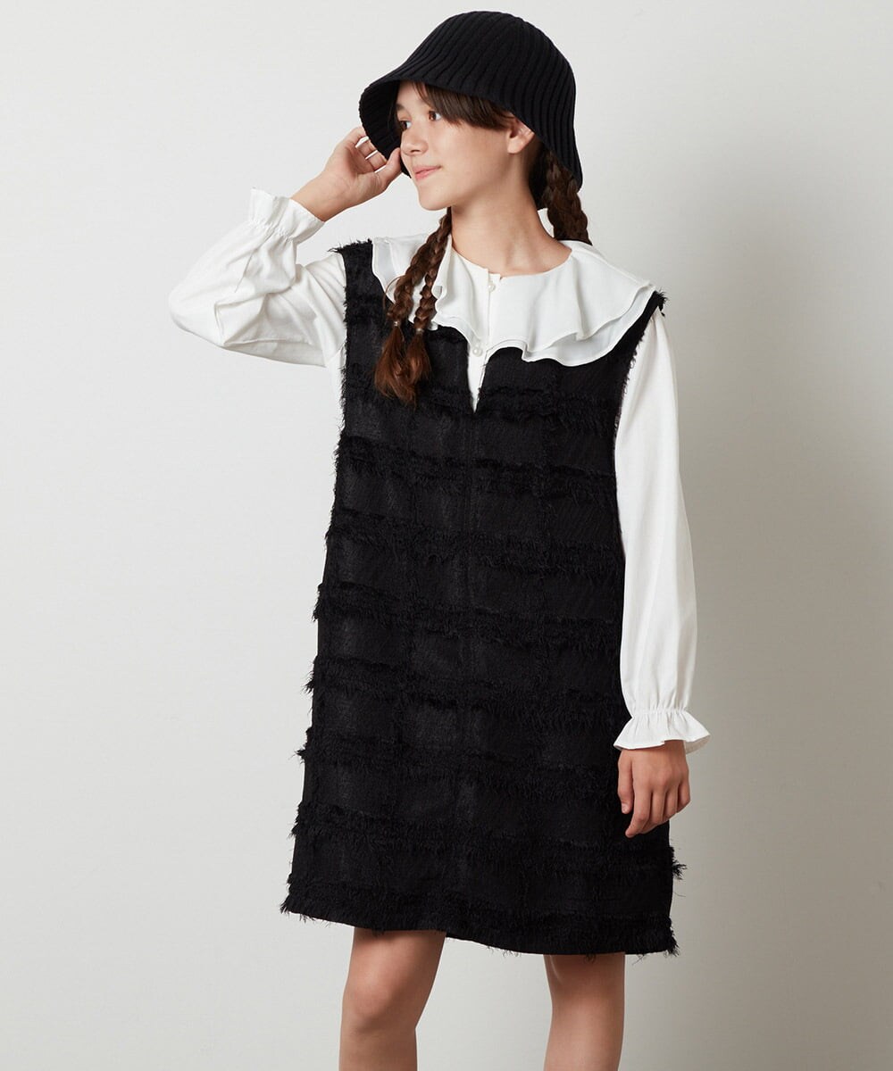 KG7AV10029 a.v.v KIDS(アー・ヴェ・ヴェ) [KIDS]リブニットバケットハット ブラック
