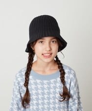 KG7AV10029 a.v.v KIDS(アー・ヴェ・ヴェ) [KIDS]リブニットバケットハット ブラック