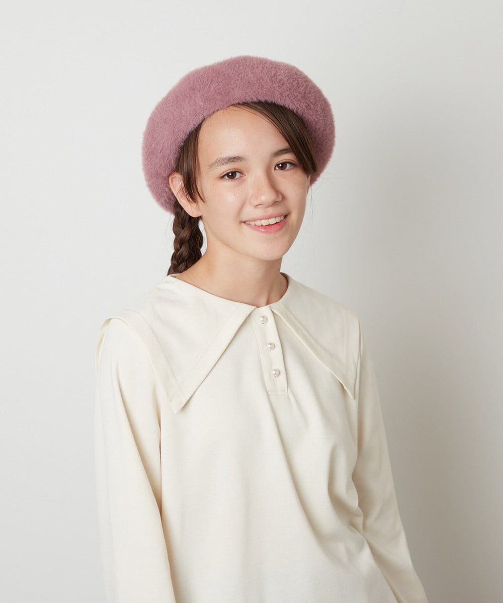 KG7AV21029 a.v.v KIDS(アー・ヴェ・ヴェ) [KIDS]シャギーべレー帽 ピンク