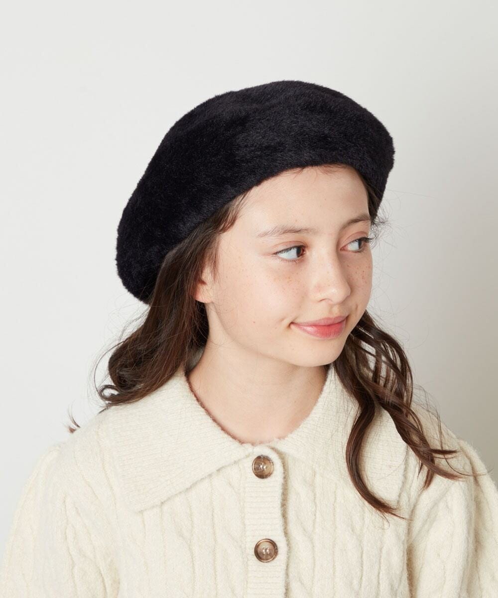 KG7AV21029 a.v.v KIDS(アー・ヴェ・ヴェ) [KIDS]シャギーべレー帽 ブラック