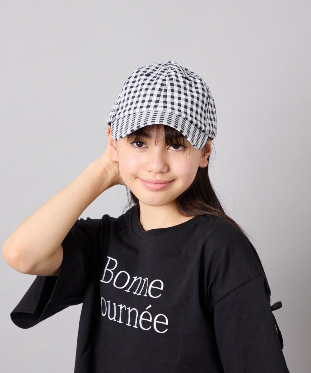 KG7GD11029 a.v.v KIDS(アー・ヴェ・ヴェ) [KIDS]ギンガムチェックキャップ ブラック