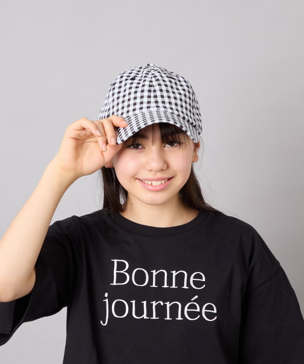 KG7GD11029 a.v.v KIDS(アー・ヴェ・ヴェ) [KIDS]ギンガムチェックキャップ ブラック