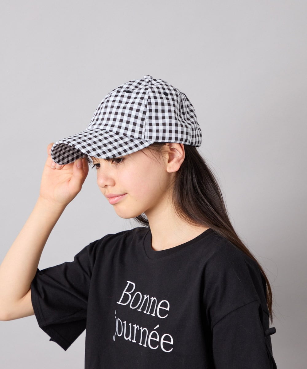 KG7GD11029 a.v.v KIDS(アー・ヴェ・ヴェ) [KIDS]ギンガムチェックキャップ ブラック