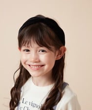 KGHAD01014 a.v.v KIDS(アー・ヴェ・ヴェ) [KIDS]ベロアリボンカチューシャ ブラック