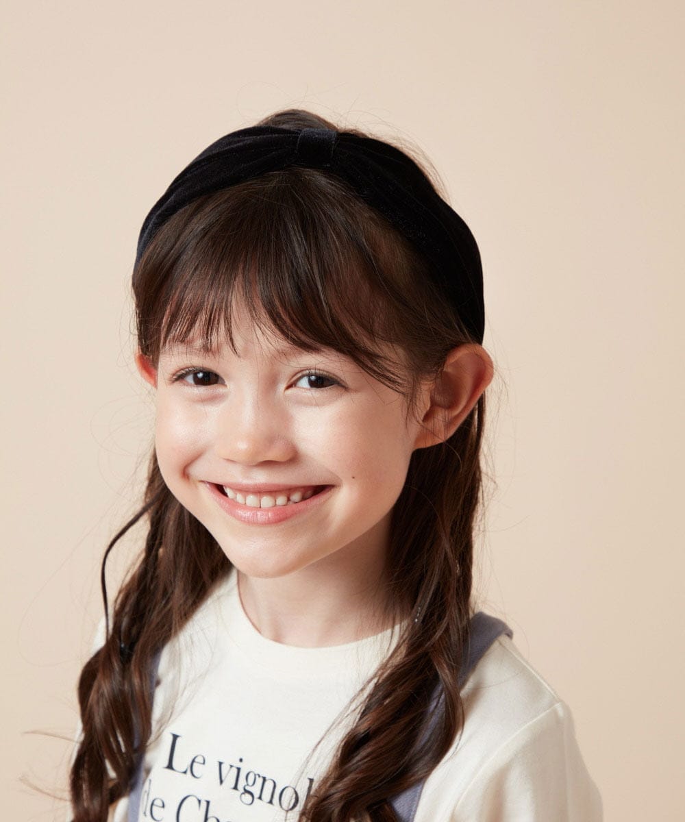 KGHAD01014 a.v.v KIDS(アー・ヴェ・ヴェ) [KIDS]ベロアリボンカチューシャ ブラック