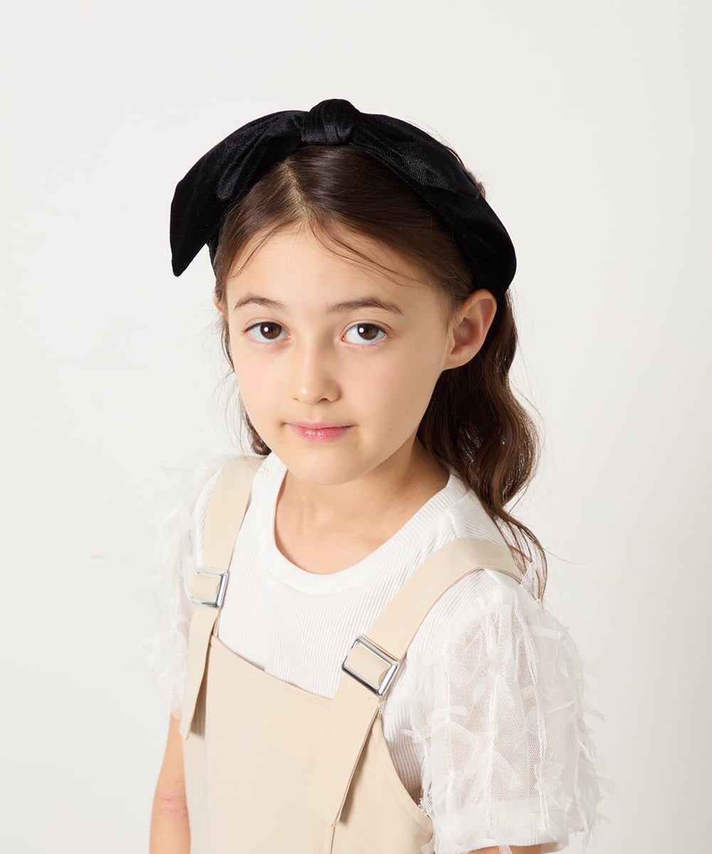 KGHAD01014 a.v.v KIDS(アー・ヴェ・ヴェ) [KIDS]ベロアリボンカチューシャ ブラック