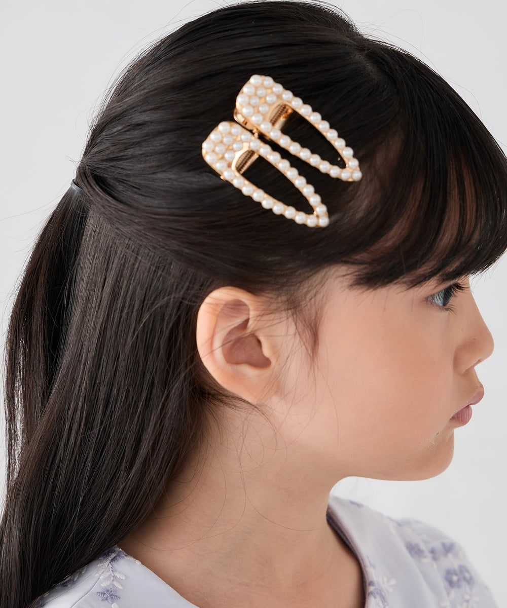 KGHCA05012 a.v.v KIDS(アー・ヴェ・ヴェ) [KIDS]パール調ヘアピンセット ホワイト