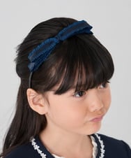 KGHCD30016 a.v.v KIDS(アー・ヴェ・ヴェ) [KIDS]グログランフリルリボンカチューシャ ネイビー