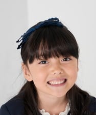 KGHCD30016 a.v.v KIDS(アー・ヴェ・ヴェ) [KIDS]グログランフリルリボンカチューシャ ネイビー