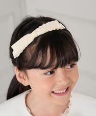 KGHCD30016 a.v.v KIDS(アー・ヴェ・ヴェ) [KIDS]グログランフリルリボンカチューシャ アイボリー