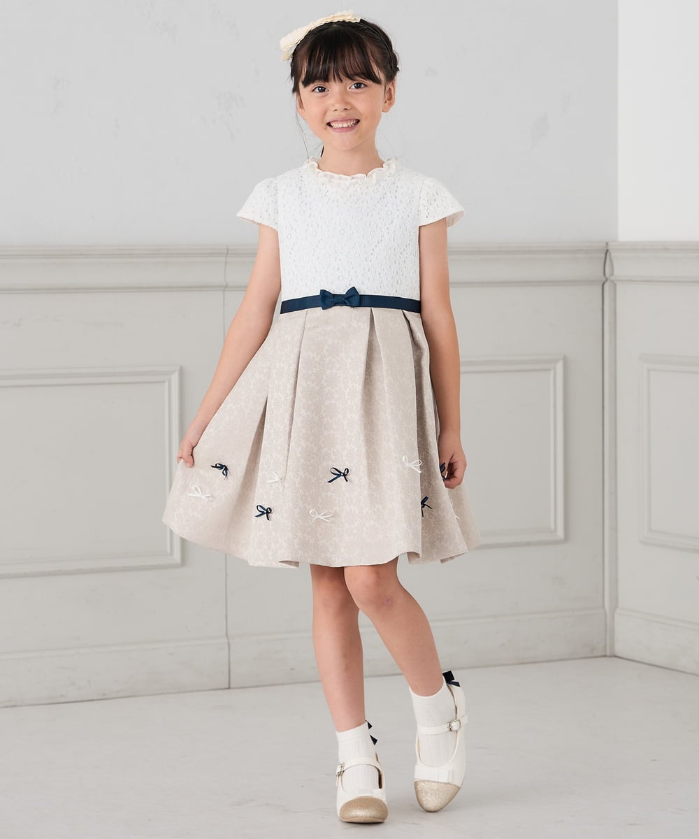 KGHCD30016 a.v.v KIDS(アー・ヴェ・ヴェ) [KIDS]グログランフリルリボンカチューシャ アイボリー