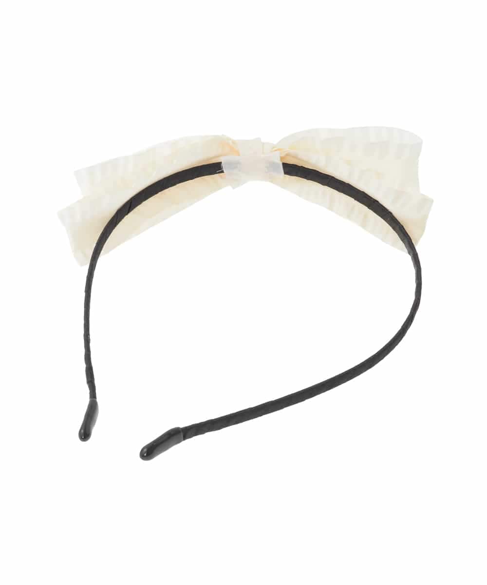 KGHCD30016 a.v.v KIDS(アー・ヴェ・ヴェ) [KIDS]グログランフリルリボンカチューシャ アイボリー