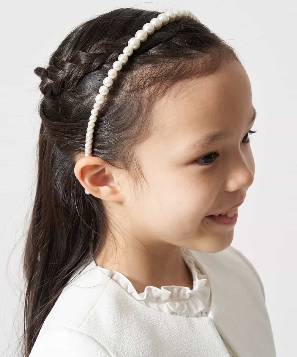 KGHCM02009 a.v.v KIDS(アー・ヴェ・ヴェ) [KIDS]パールチョウカチューシャ ホワイト