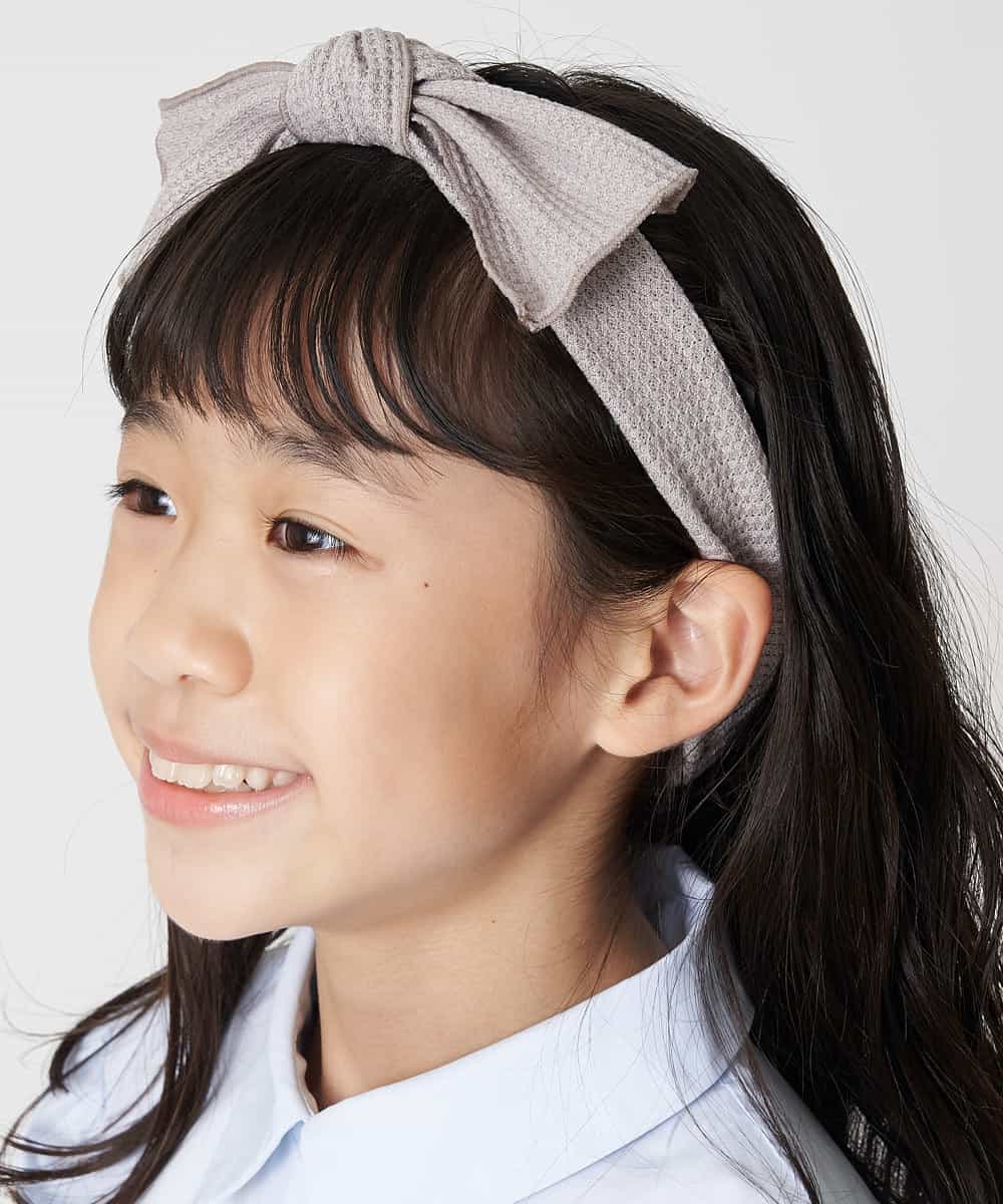KGHCM11014 a.v.v KIDS(アー・ヴェ・ヴェ) [KIDS]ワッフルリボンヘアバンド ベージュ