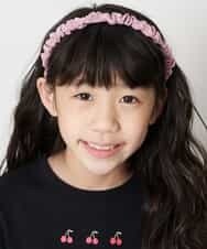 KGHGM23009 a.v.v KIDS(アー・ヴェ・ヴェ) [KIDS]ギャザーカチューシャ ピンク