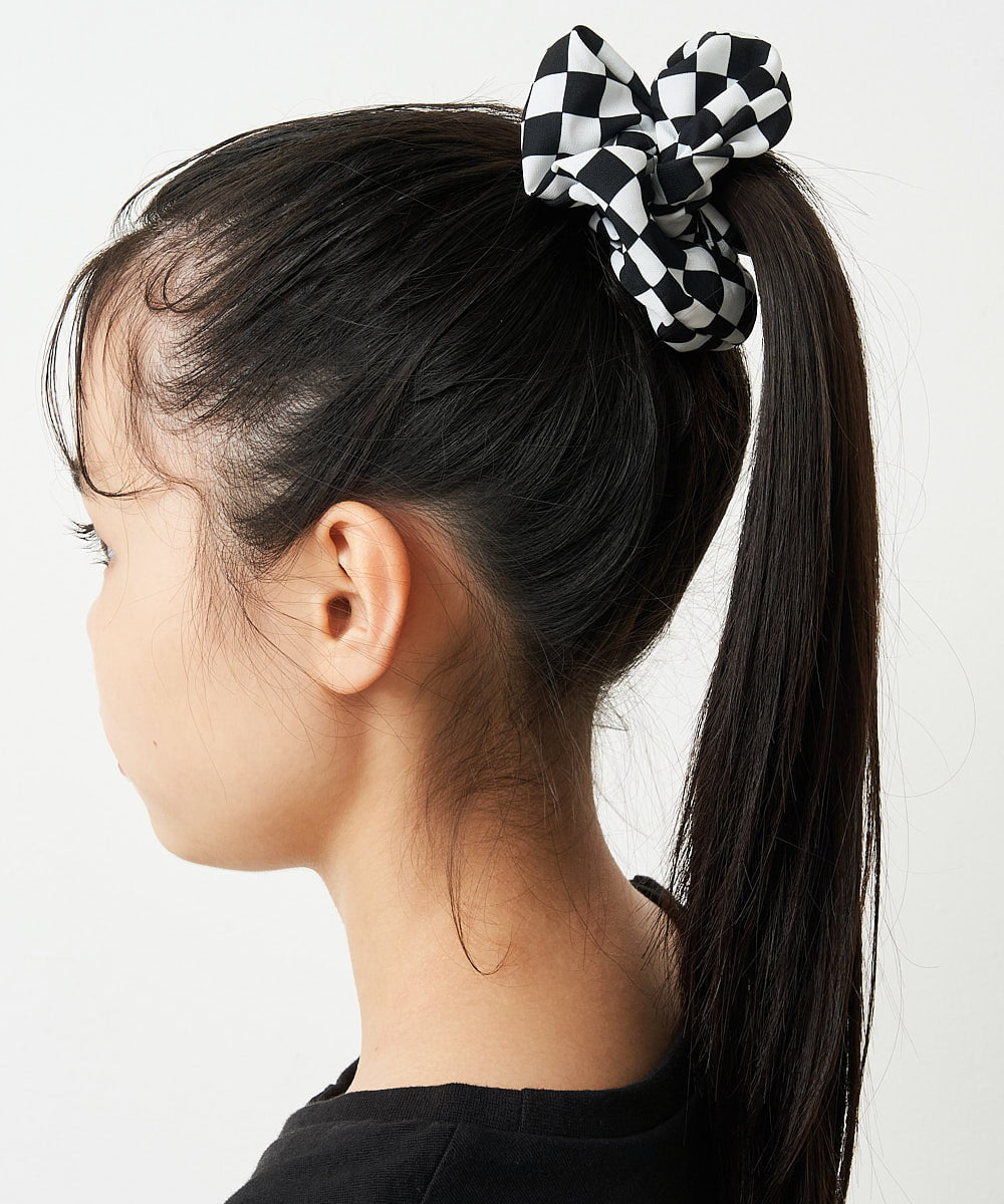 KGHHP42009 a.v.v KIDS(アー・ヴェ・ヴェ) [KIDS]フラッグチェック柄シュシュ ラベンダー