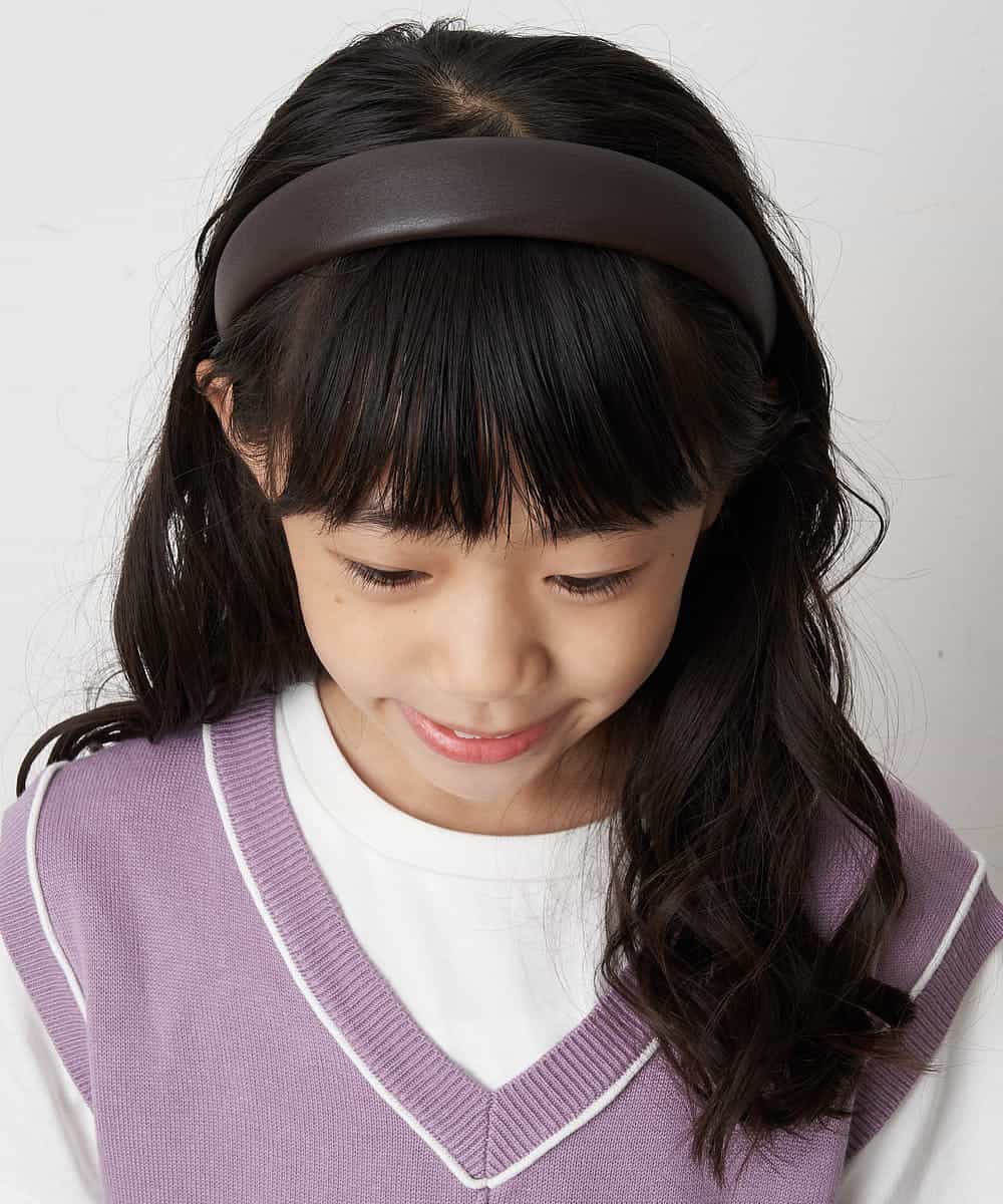 KGHJM02014 a.v.v KIDS(アー・ヴェ・ヴェ) [KIDS]フェイクレザーカチューシャ ブラウン