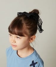 KGHKS12009 a.v.v KIDS(アー・ヴェ・ヴェ) [KIDS]レースリボンヘアゴム ブラック