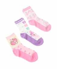 KGLAA01012 a.v.v KIDS(アー・ヴェ・ヴェ) [KIDS]【マイメロディ】3Pソックスセット ラベンダー