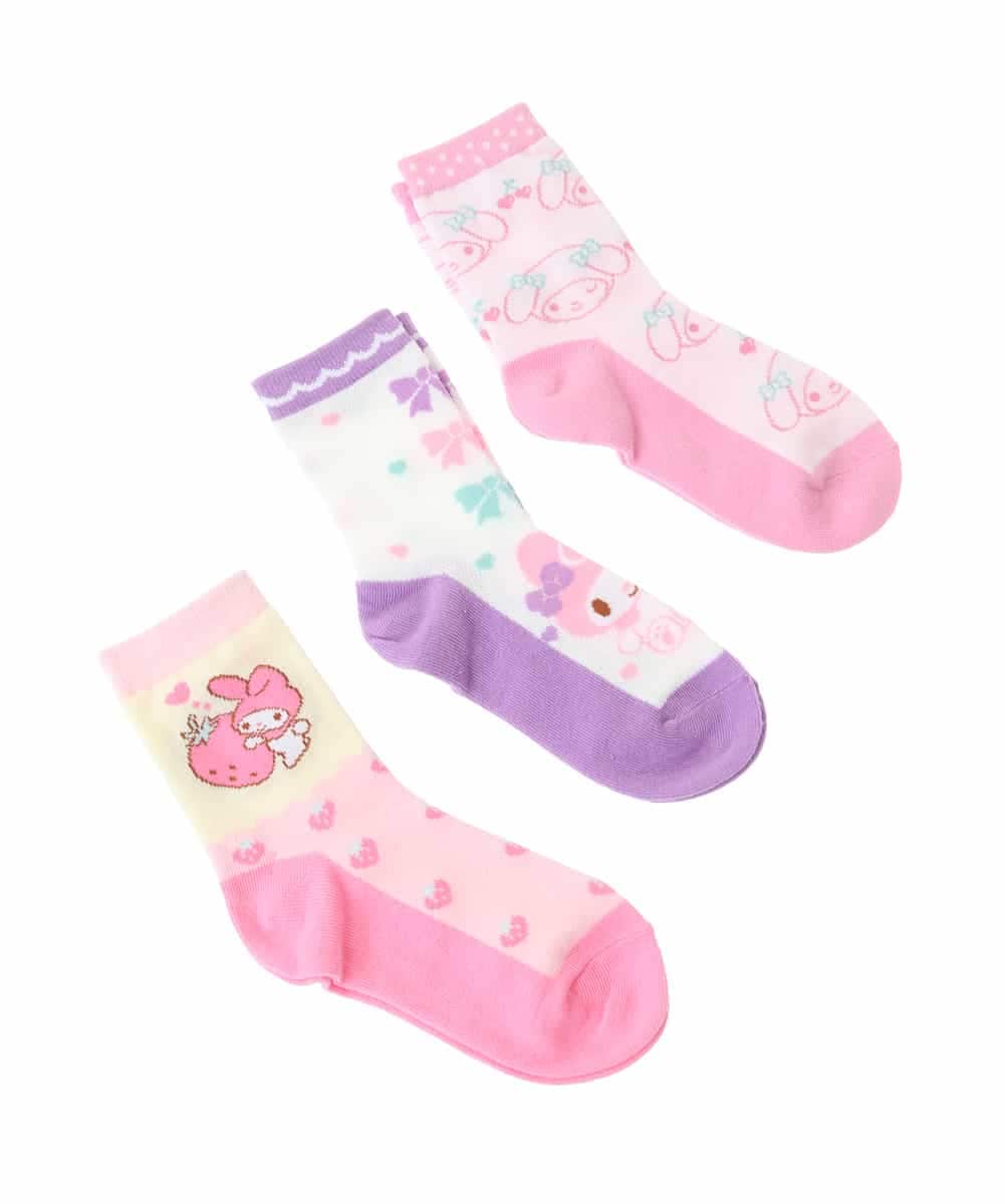 KGLAA01012 a.v.v KIDS(アー・ヴェ・ヴェ) [KIDS]【マイメロディ】3Pソックスセット ラベンダー