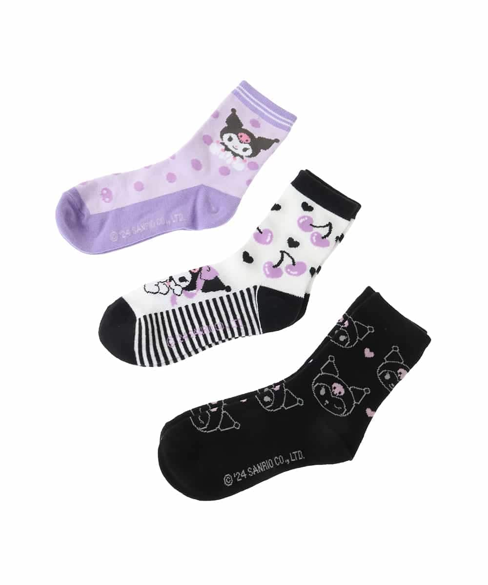 KGLAA02012 a.v.v KIDS(アー・ヴェ・ヴェ) [KIDS]【クロミ】3Pソックスセット ラベンダー