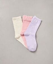 KGLAD02014 a.v.v KIDS(アー・ヴェ・ヴェ) [KIDS]【3点セット】キューティーアソートソックス ピンク