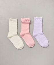KGLAD02014 a.v.v KIDS(アー・ヴェ・ヴェ) [KIDS]【3点セット】キューティーアソートソックス ピンク