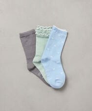 KGLAD02014 a.v.v KIDS(アー・ヴェ・ヴェ) [KIDS]【3点セット】キューティーアソートソックス ライトブルー