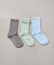 KGLAD02014 a.v.v KIDS(アー・ヴェ・ヴェ) [KIDS]【3点セット】キューティーアソートソックス ライトブルー