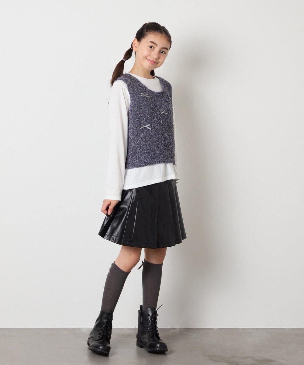 KGLAD03007 a.v.v KIDS(アー・ヴェ・ヴェ) [KIDS]リボンハイソックス ブラック