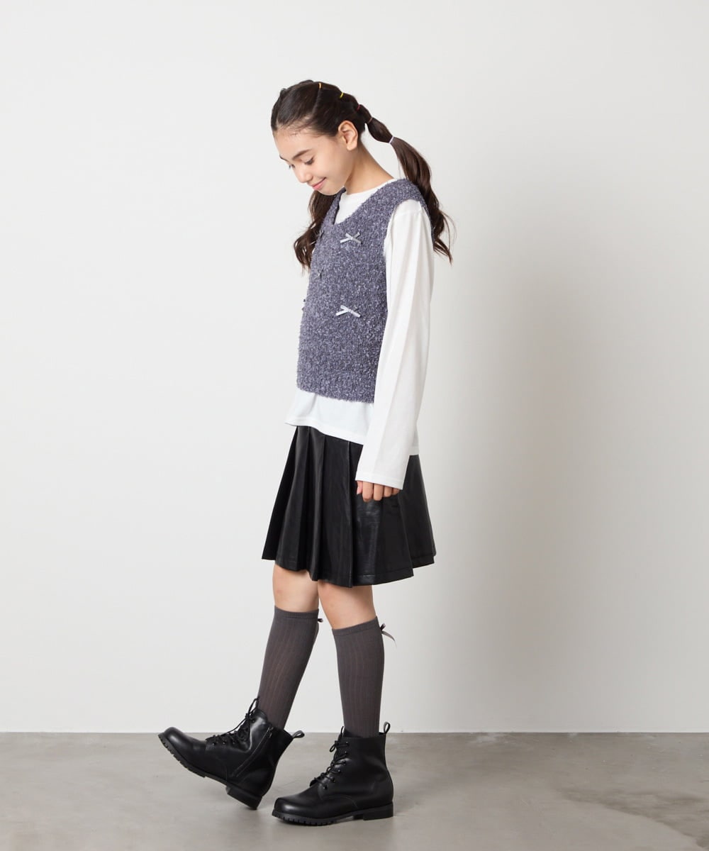 KGLAD03007 a.v.v KIDS(アー・ヴェ・ヴェ) [KIDS]リボンハイソックス ブラック