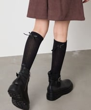 KGLAD03007 a.v.v KIDS(アー・ヴェ・ヴェ) [KIDS]リボンハイソックス ブラック