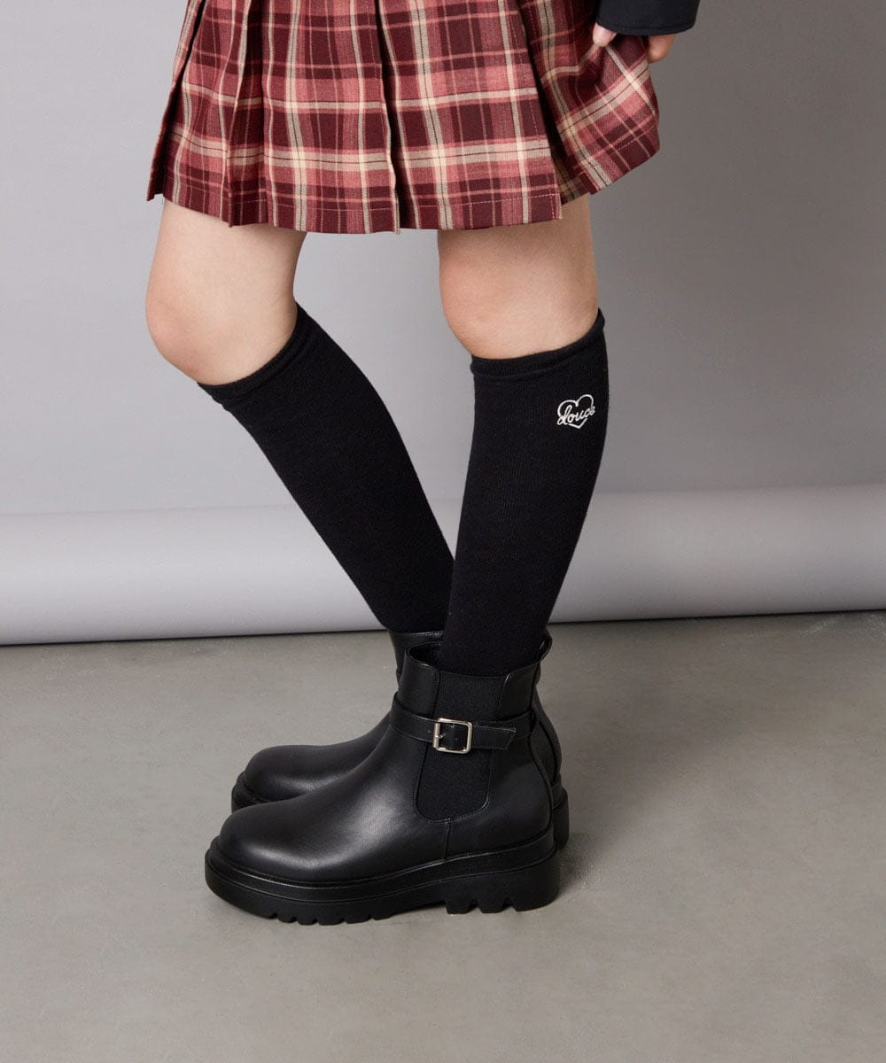 KGLAD04009 a.v.v KIDS(アー・ヴェ・ヴェ) [KIDS]ハート刺繍ニーハイソックス グレー